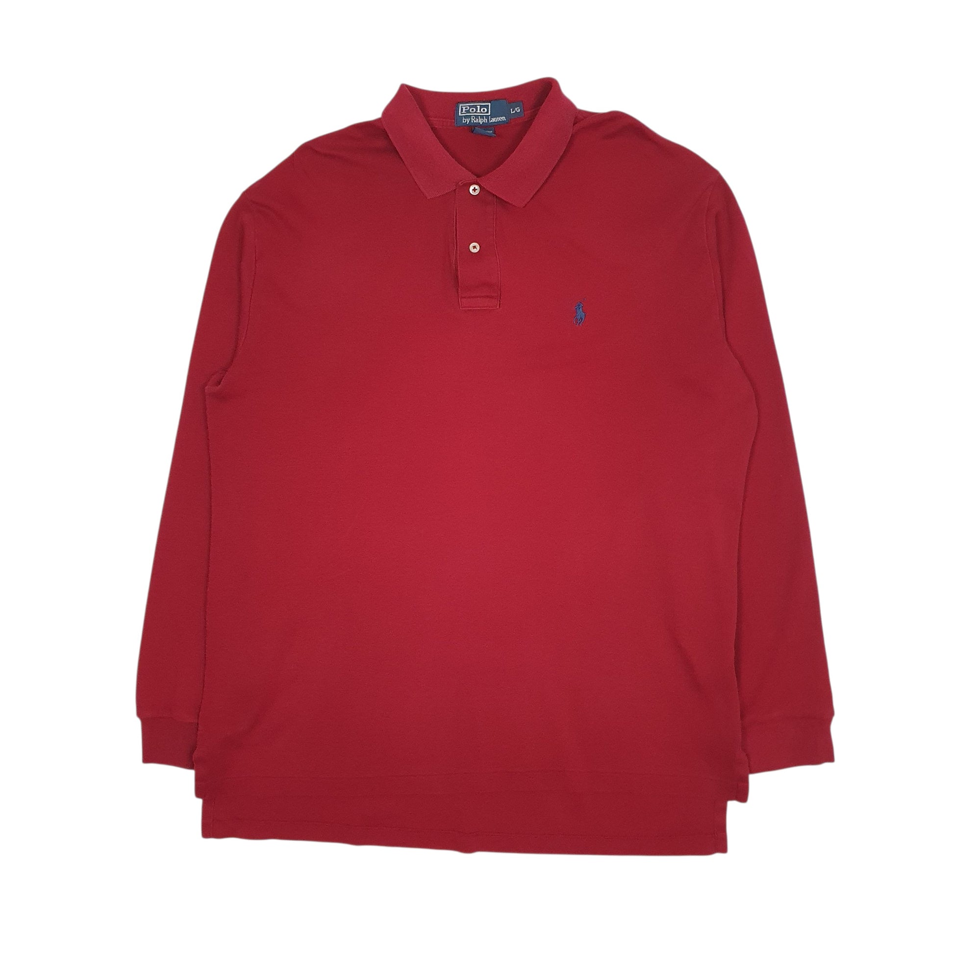 Mens Red Polo Ralph Lauren  Long Sleeve Polo Shirt