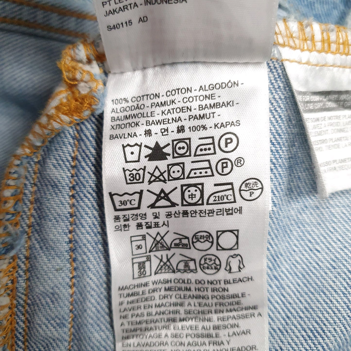 Womens Blue Levis Type 3 Trucker  Coat