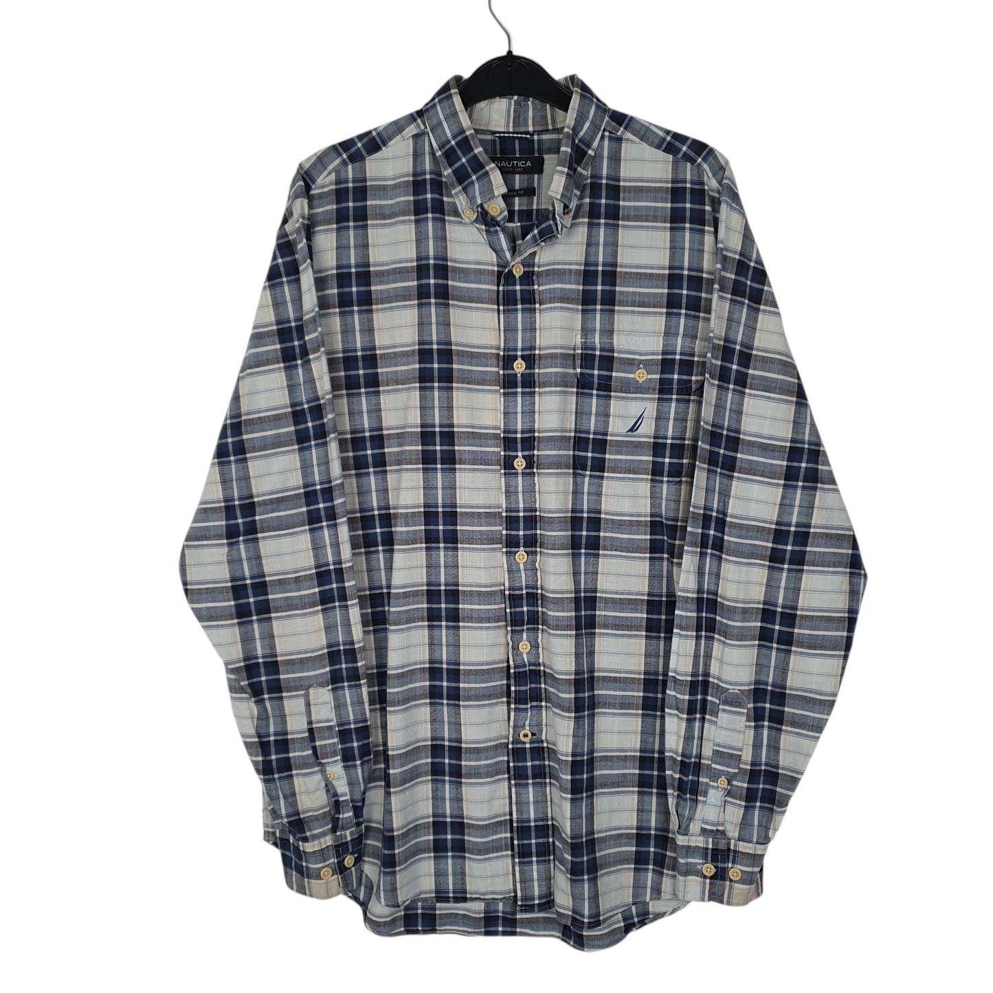 Mens Blue Nautica  Long Sleeve Shirt