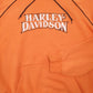 Mens Orange Harley Davidson Spellout Crewneck Jumper