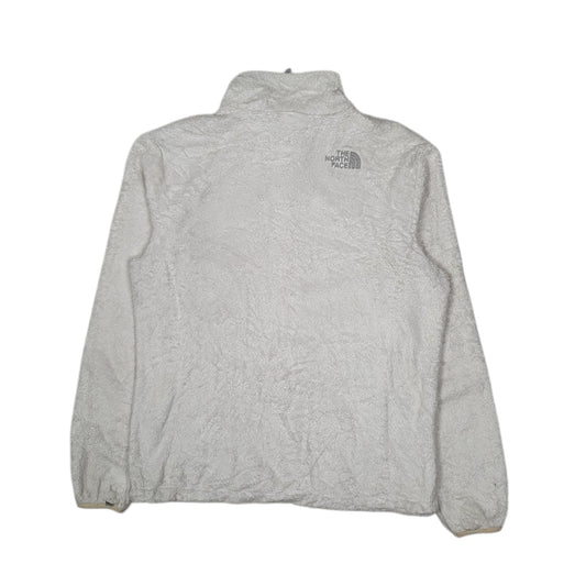 Womens White The North Face Fluffy Full Zip Jumper