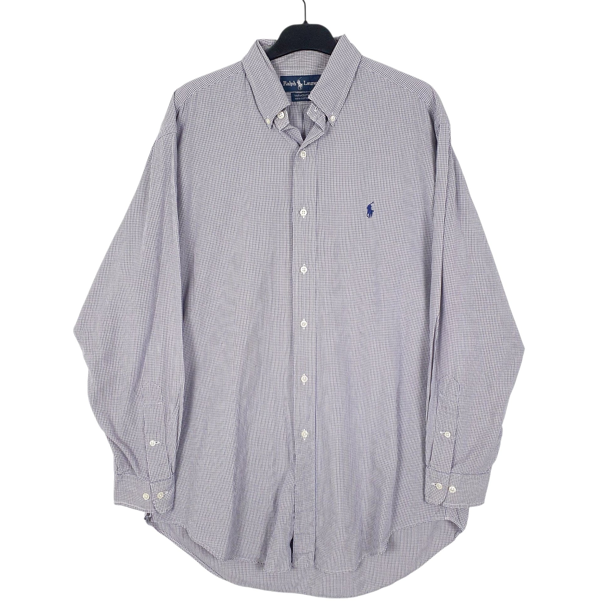 Mens Blue Ralph Lauren Vintage 90s Long Sleeve Shirt