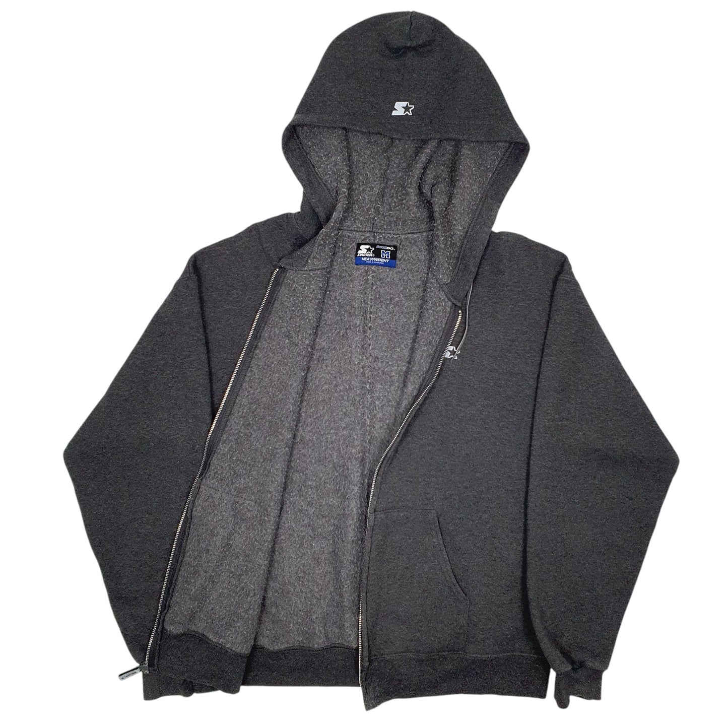 Mens Grey Starter Heavyweight Full Zip Jumper