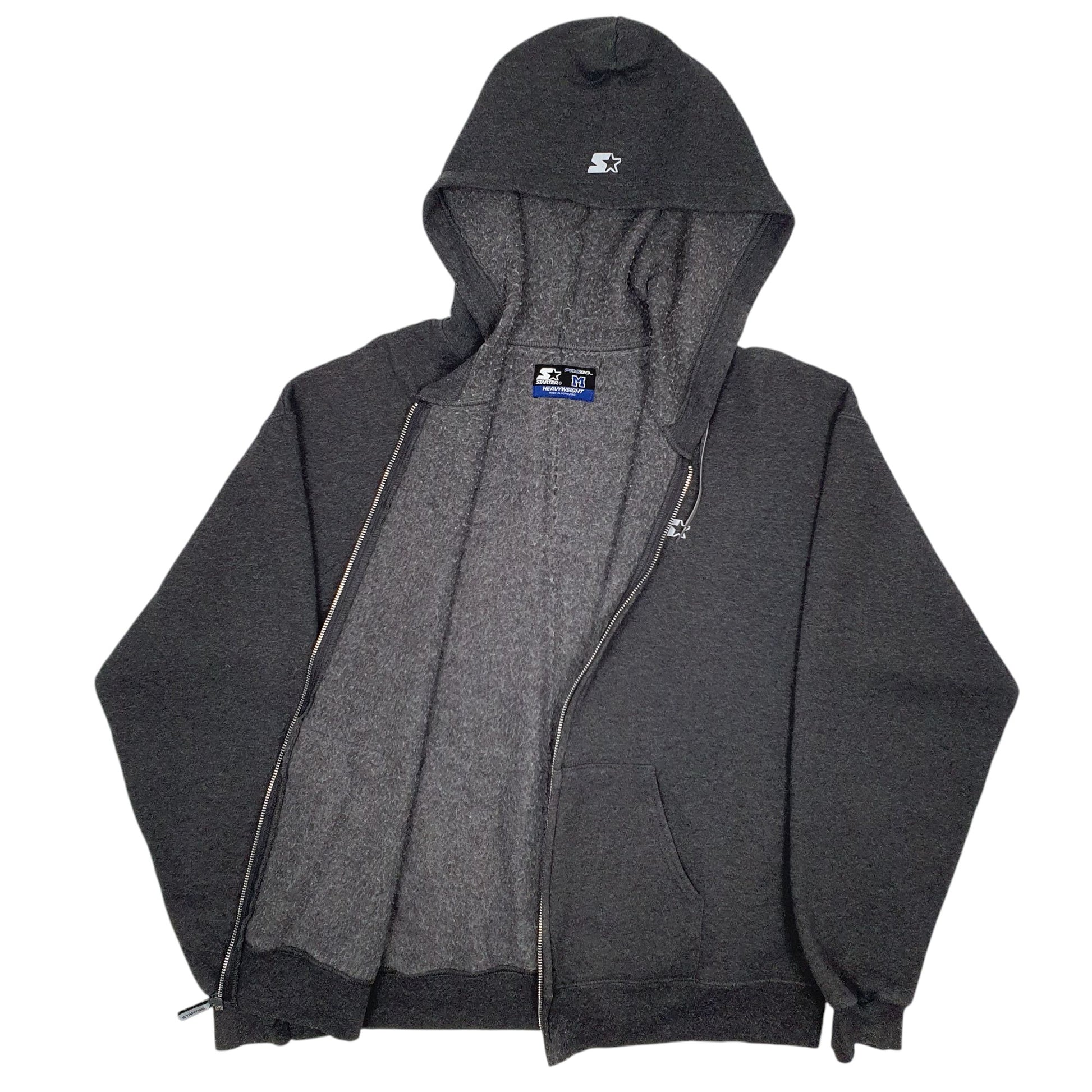 Mens Grey Starter Heavyweight Full Zip Jumper