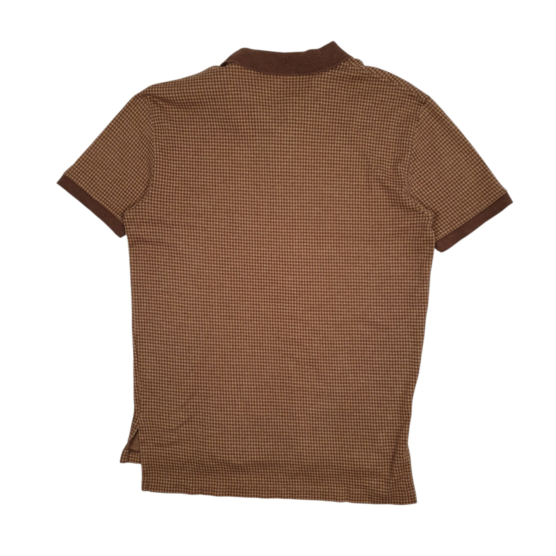 Mens Brown Polo Ralph Lauren Houndstooth  Polo Shirt