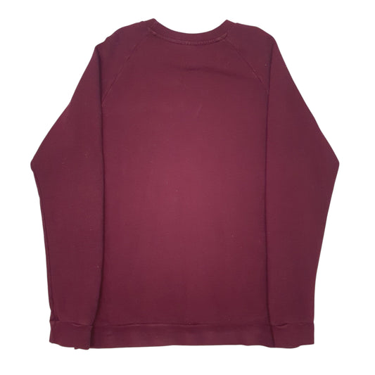 Mens Burgundy Adidas Spellout Crewneck Jumper