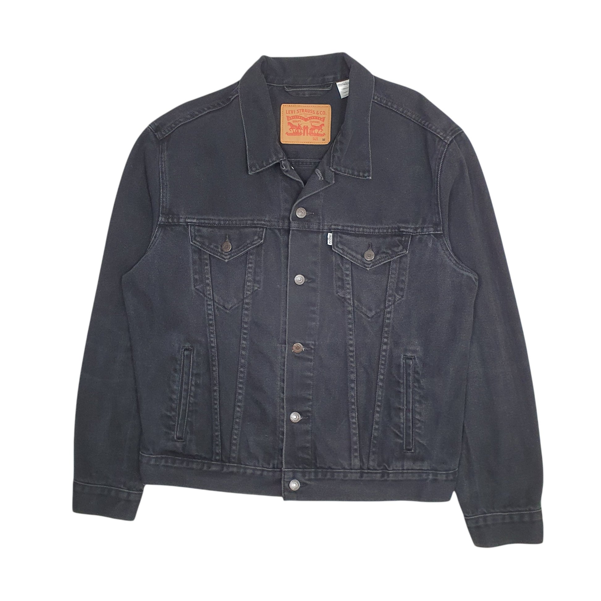 Mens Black Levis Type 3 Trucker Hoodie Coat