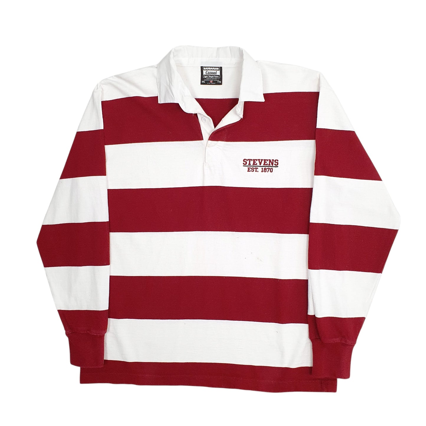 Mens Burgundy Barbarian Rugby Long Sleeve Polo Shirt