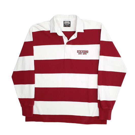 Mens Burgundy Barbarian Rugby Long Sleeve Polo Shirt