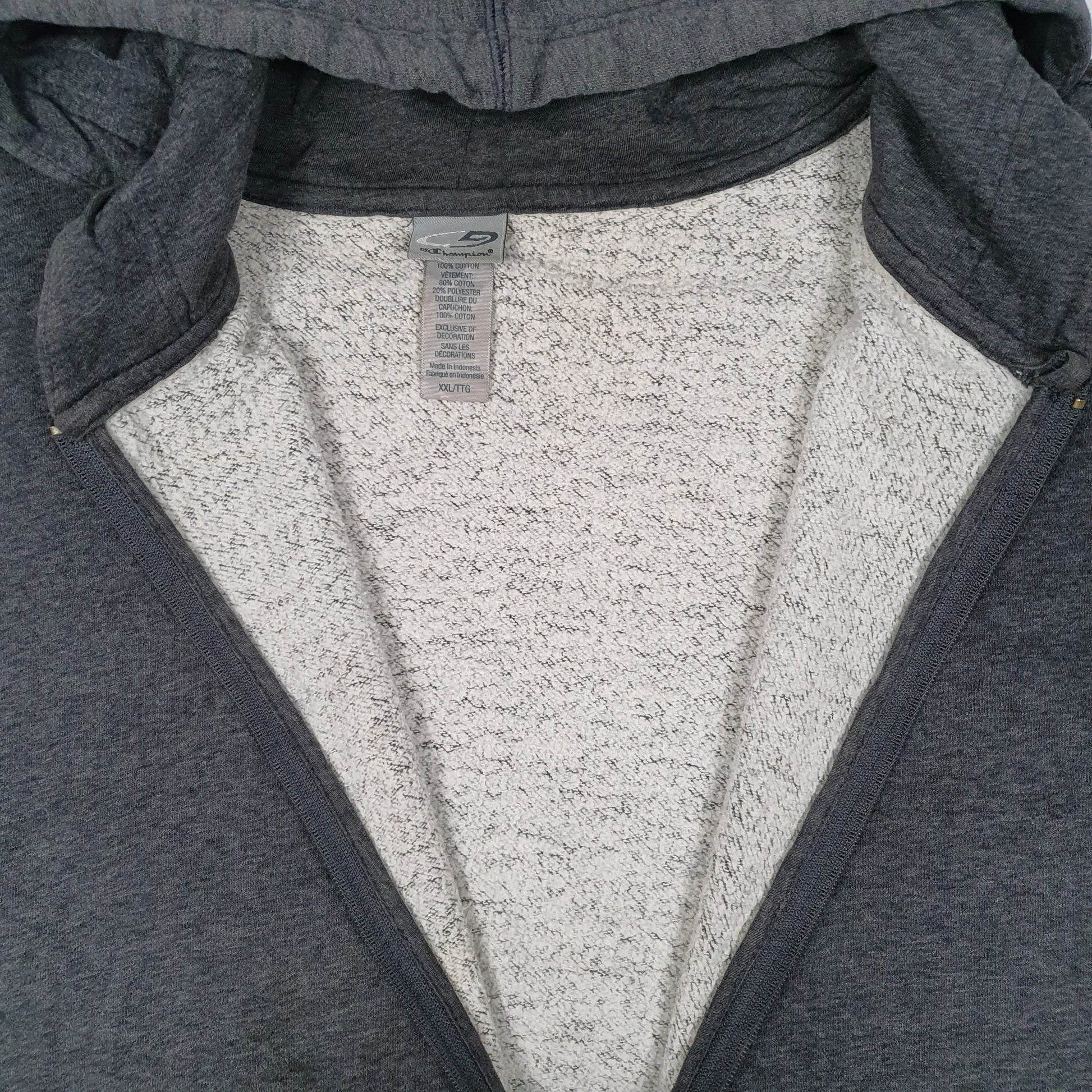 Mens Grey Champion Hoodie Full Zip Jumper