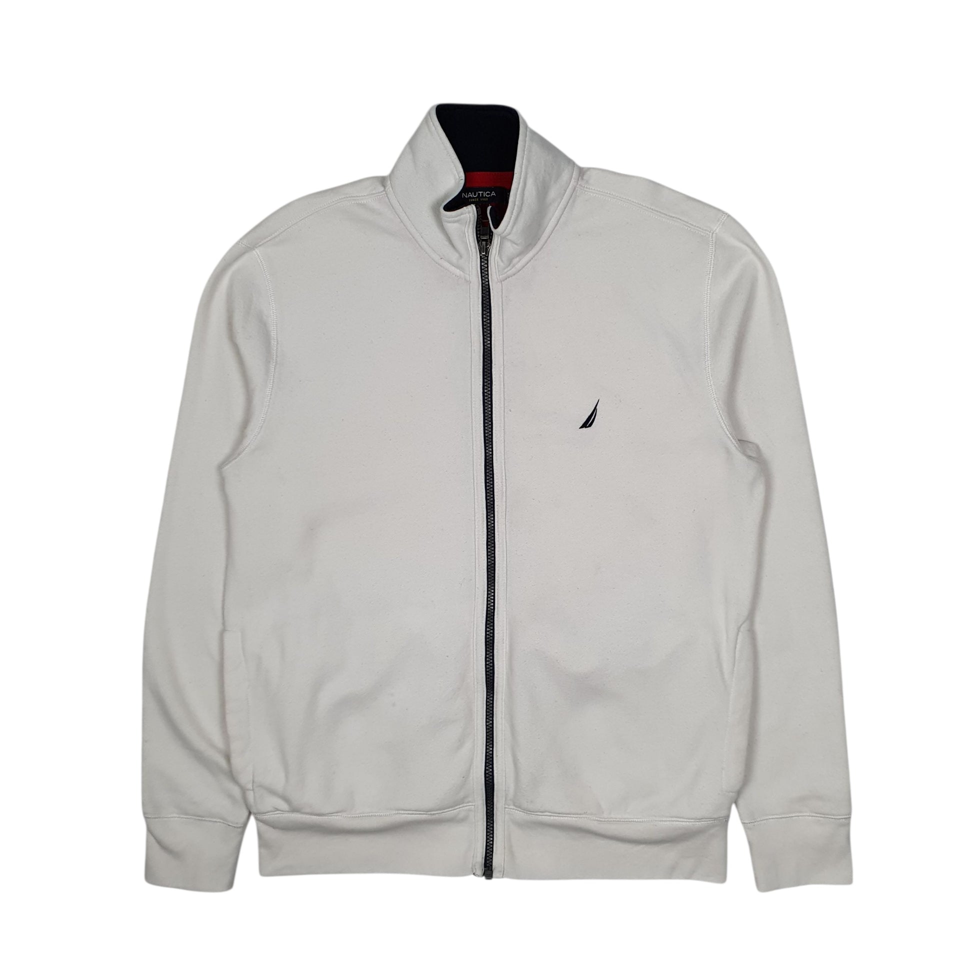 Mens White Nautica  Full Zip Jumper