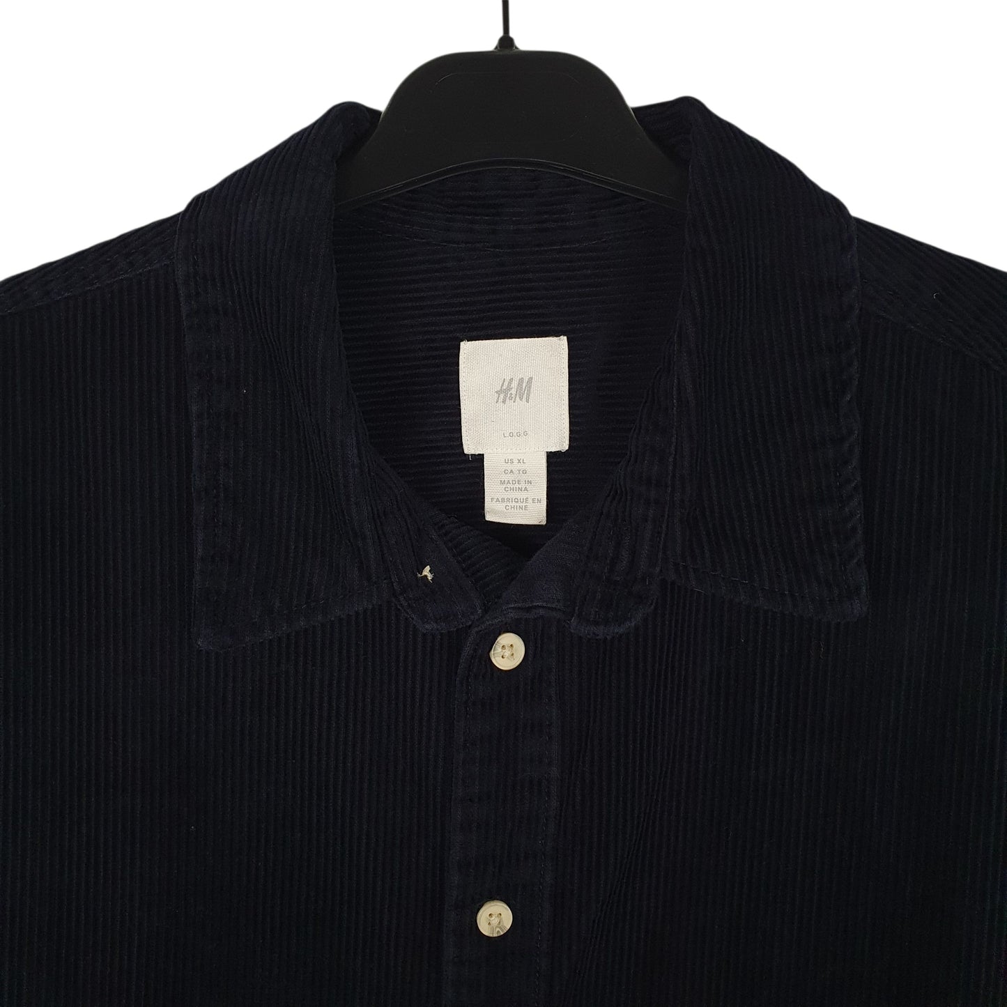 Mens Navy H&M Corduroy  Shirt