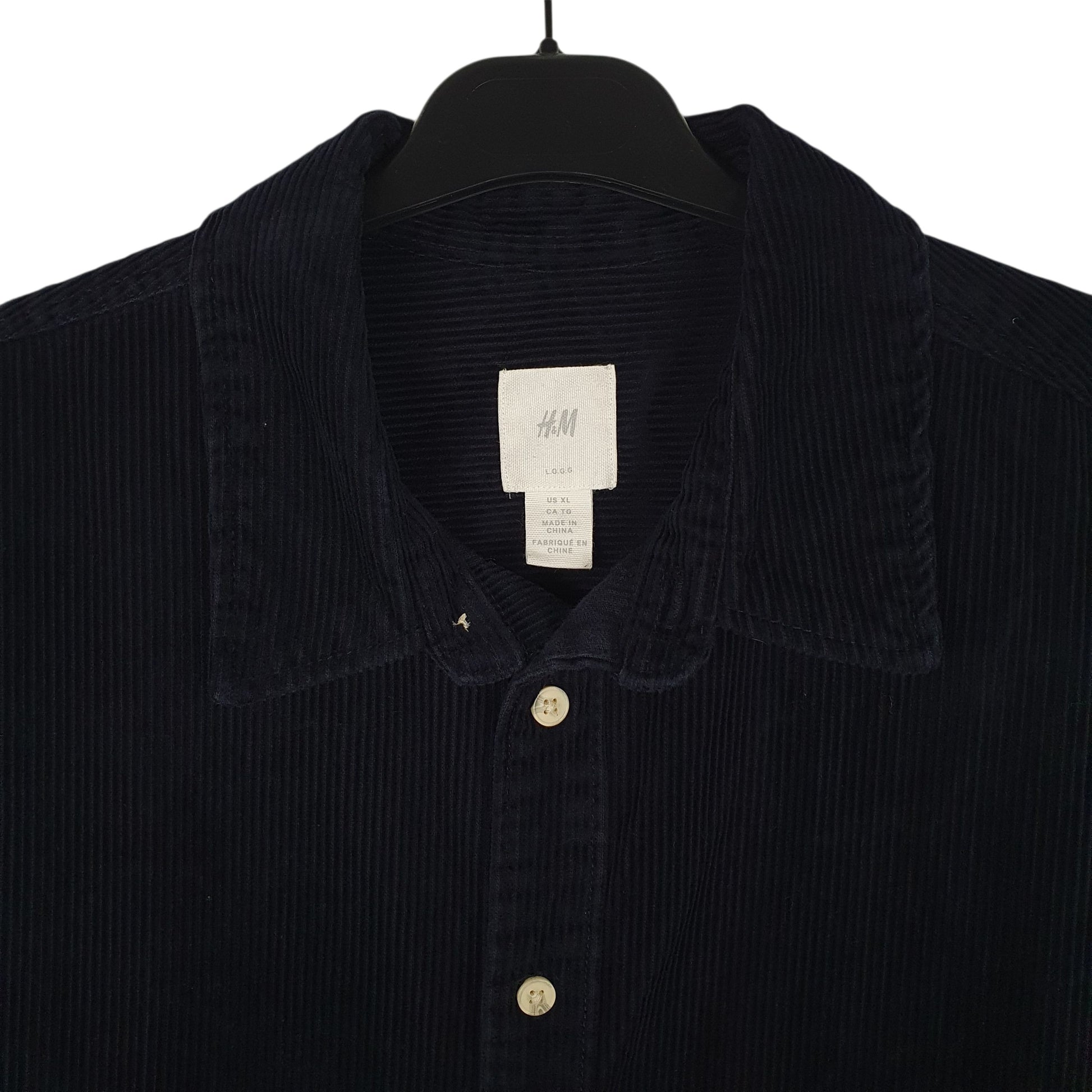 Mens Navy H&M Corduroy  Shirt