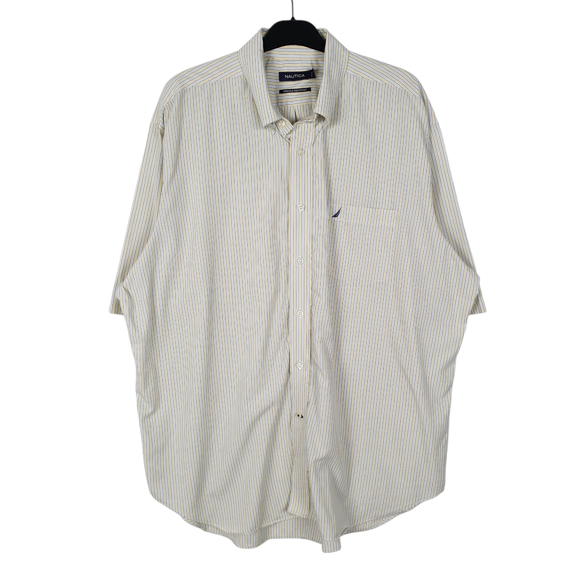 Mens Yellow Nautica  Short Sleeve Shirt