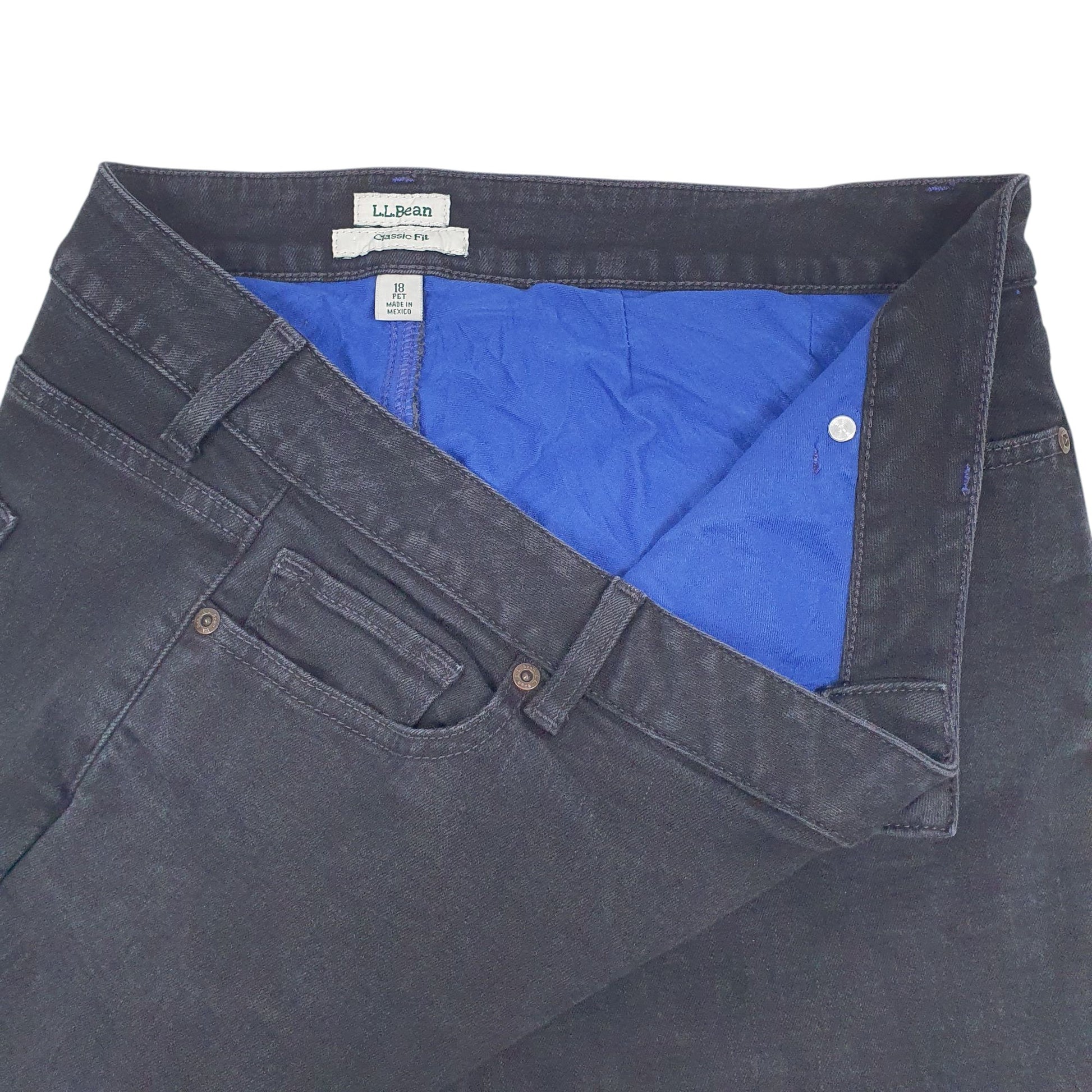 Womens Black L.L.Bean Blanket Lined  Jeans