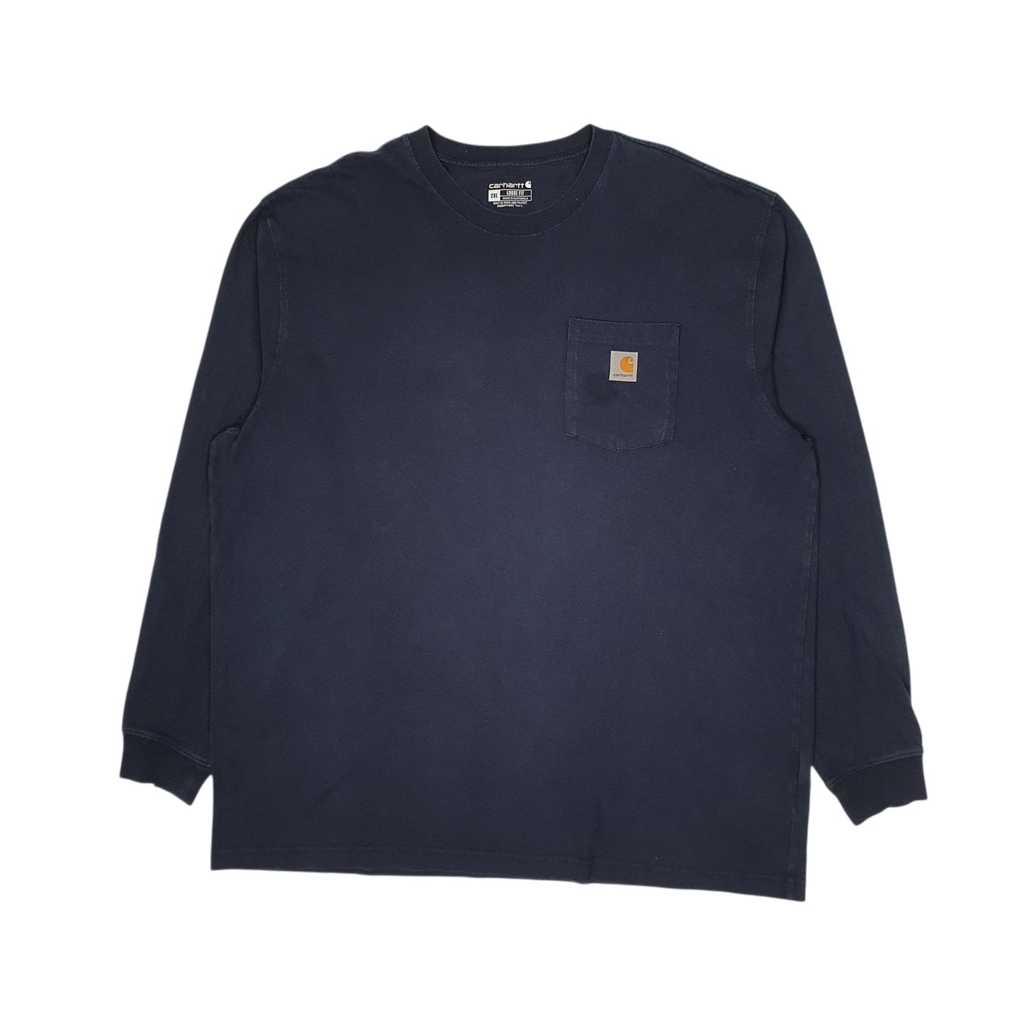 Mens Navy Carhartt  Long Sleeve T Shirt