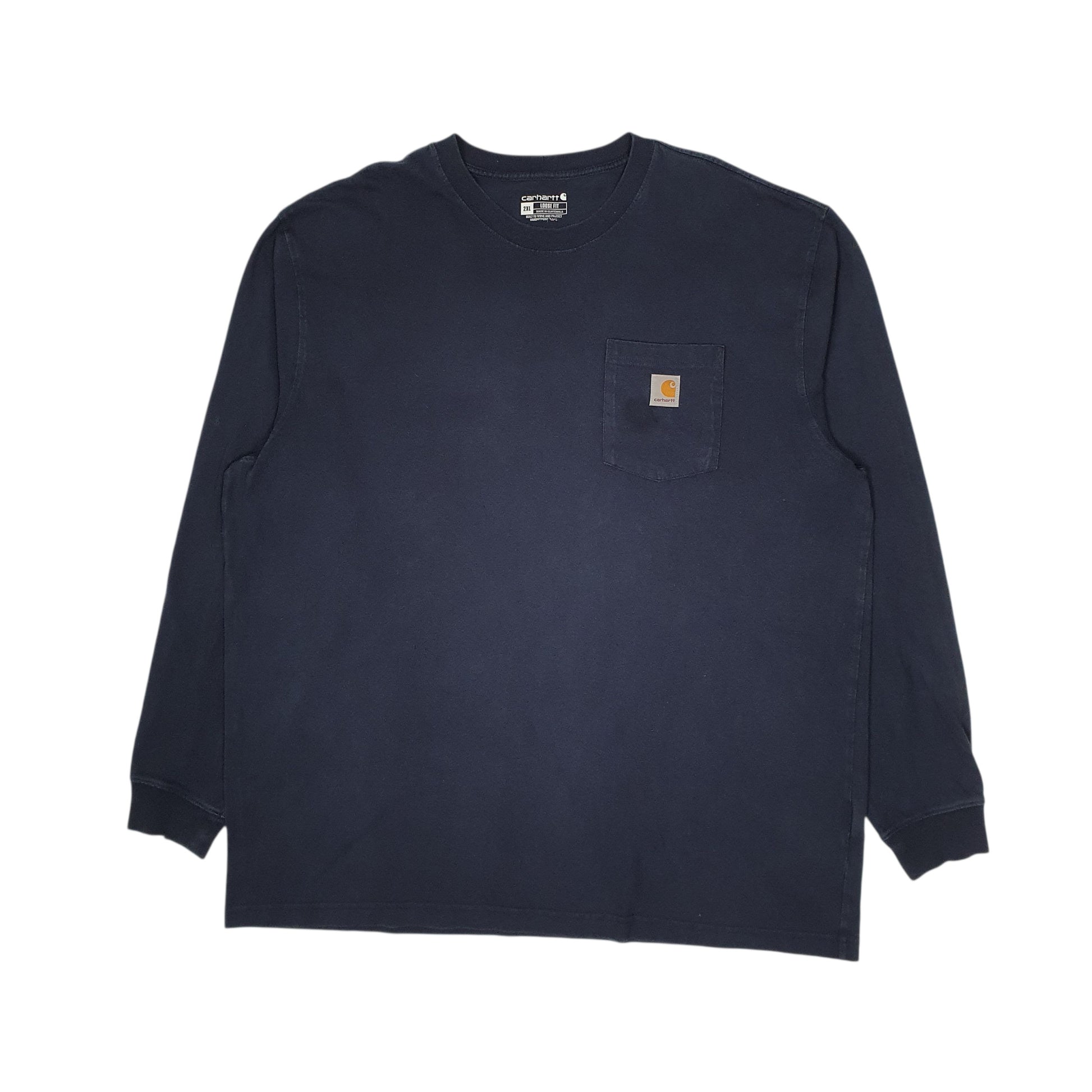 Mens Navy Carhartt  Long Sleeve T Shirt