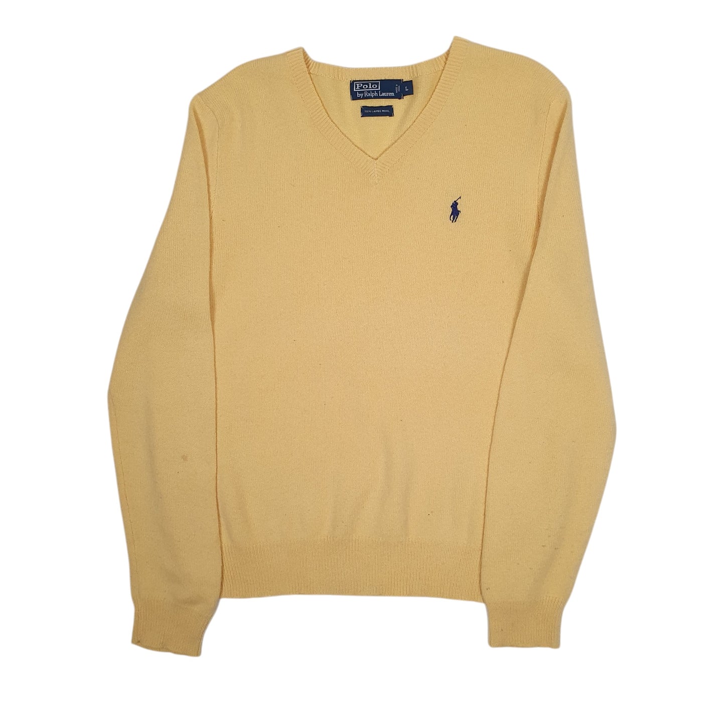Mens Yellow Polo Ralph Lauren  V Neck Jumper