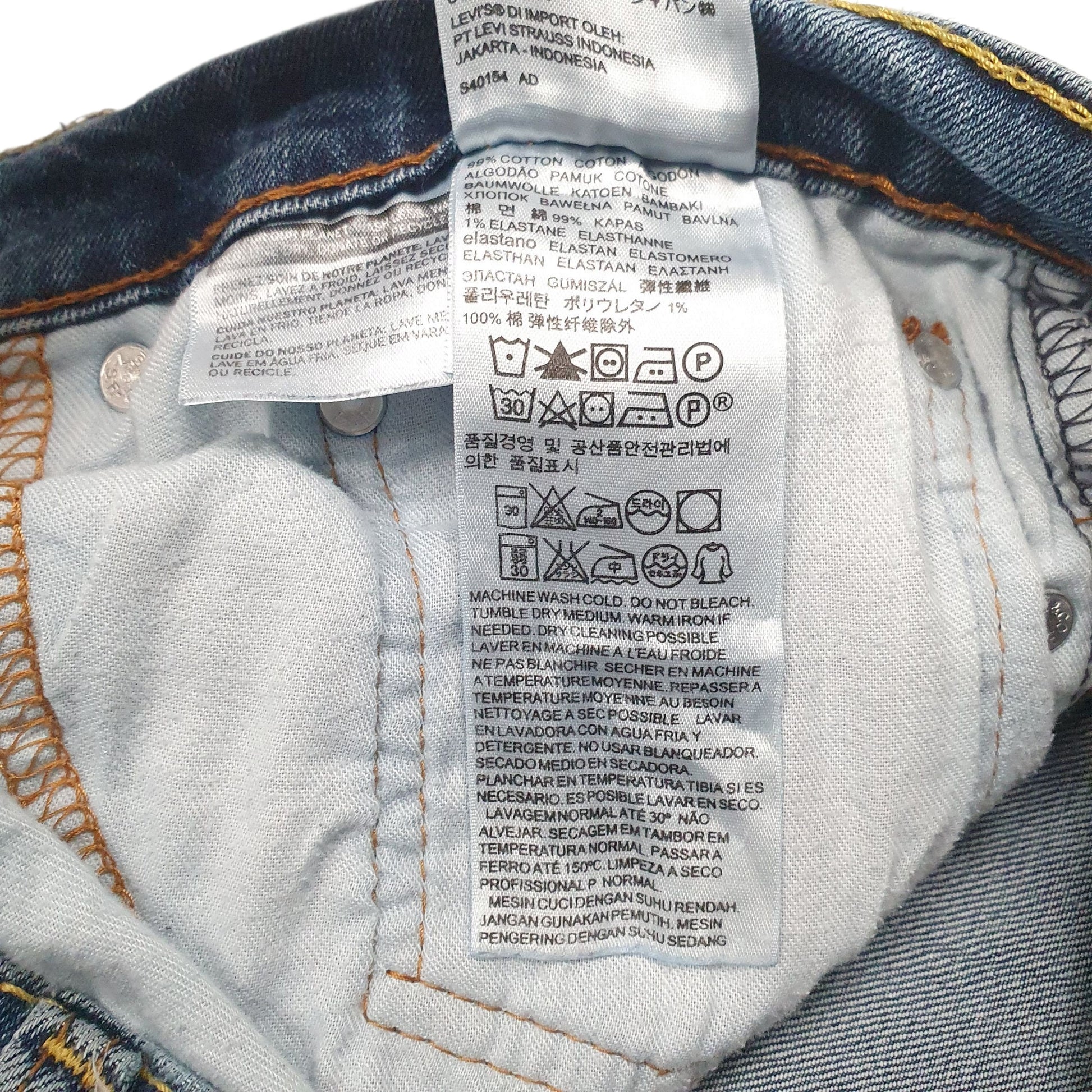 Mens Blue Levis  Full Zip Jeans