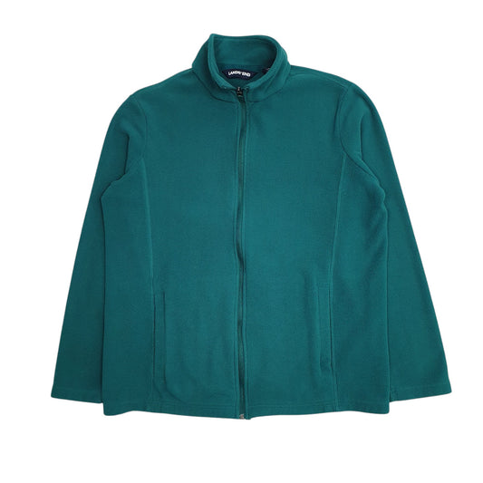 Womens Green Landsend  Full Zip Jumper