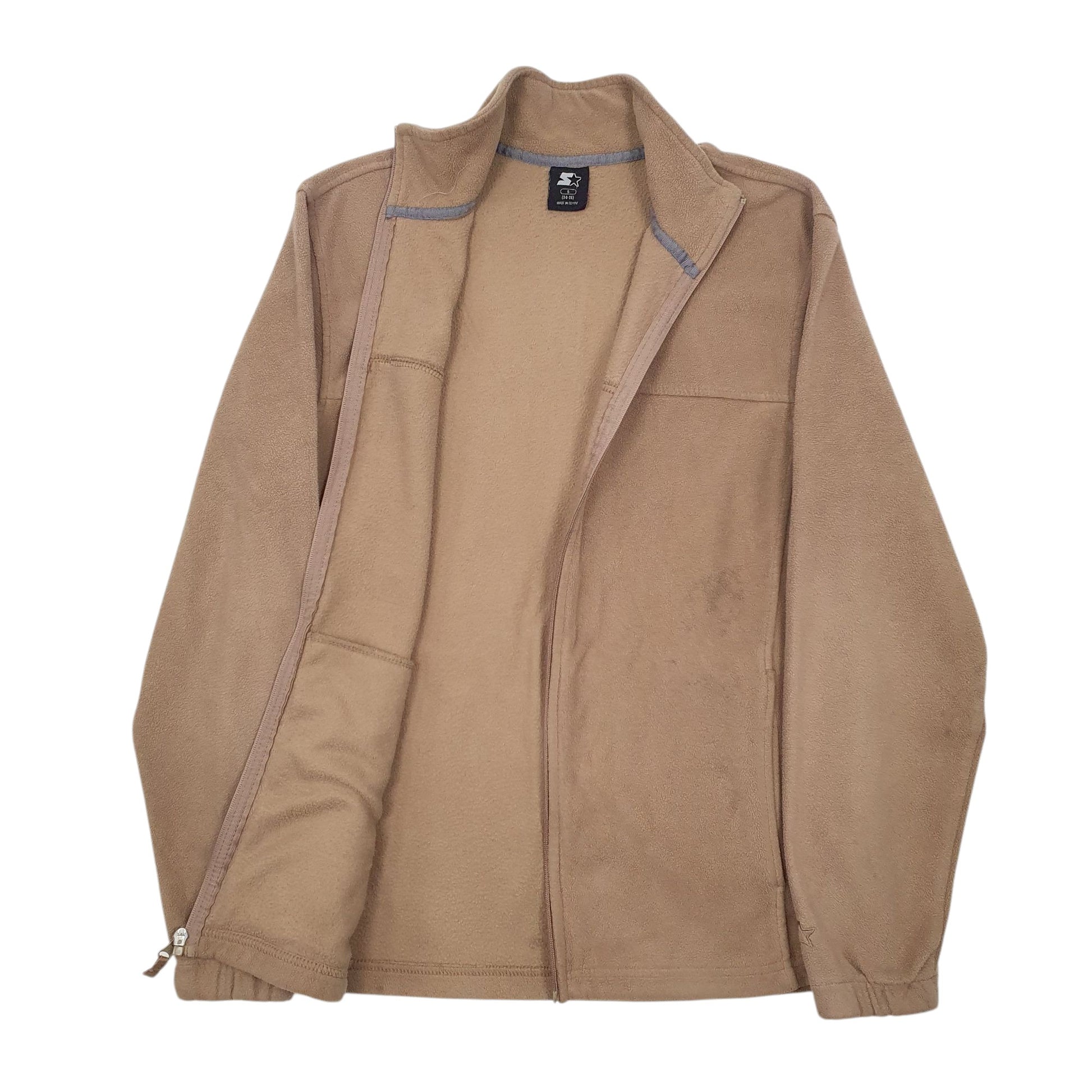 Mens Beige Starter  Full Zip Jumper