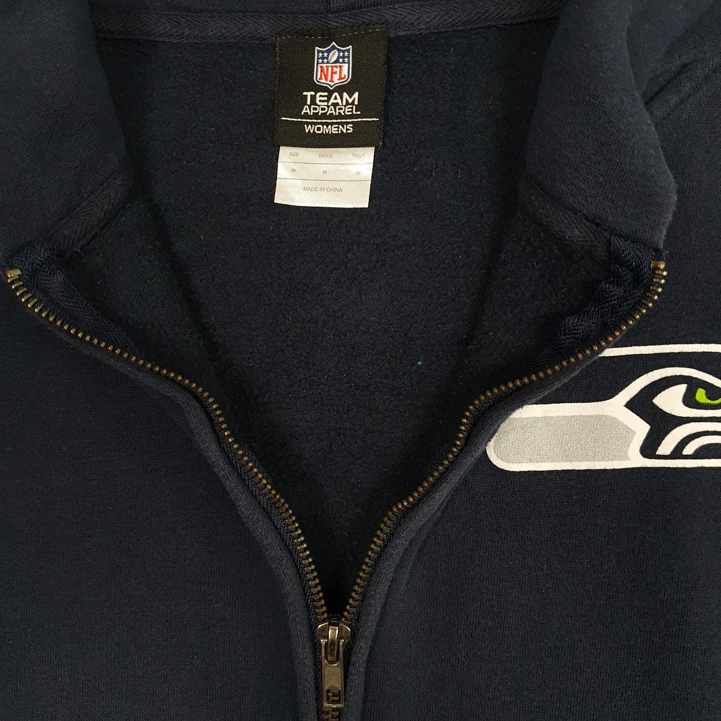 Womens Navy NFL Seattle Seahawks Full Zip Jumper