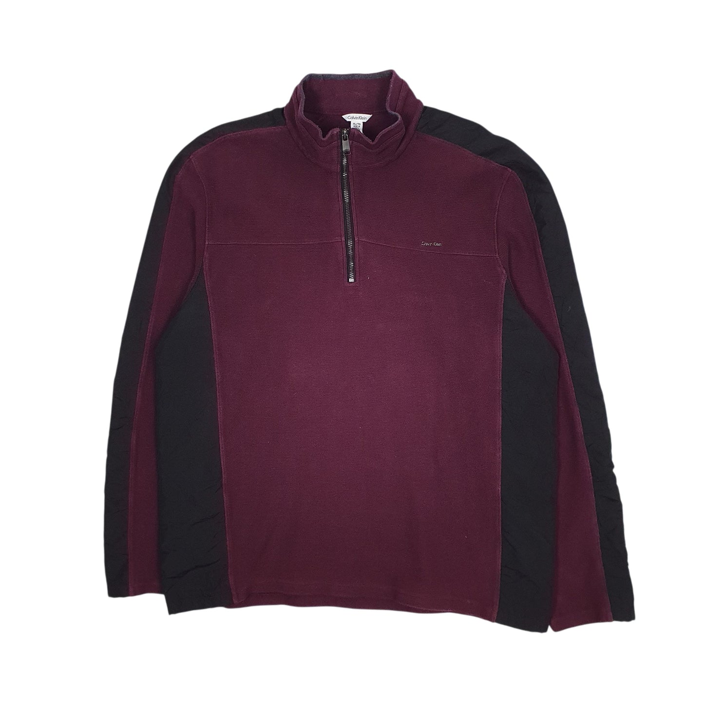 Mens Burgundy Calvin Klein  Quarter Zip Jumper