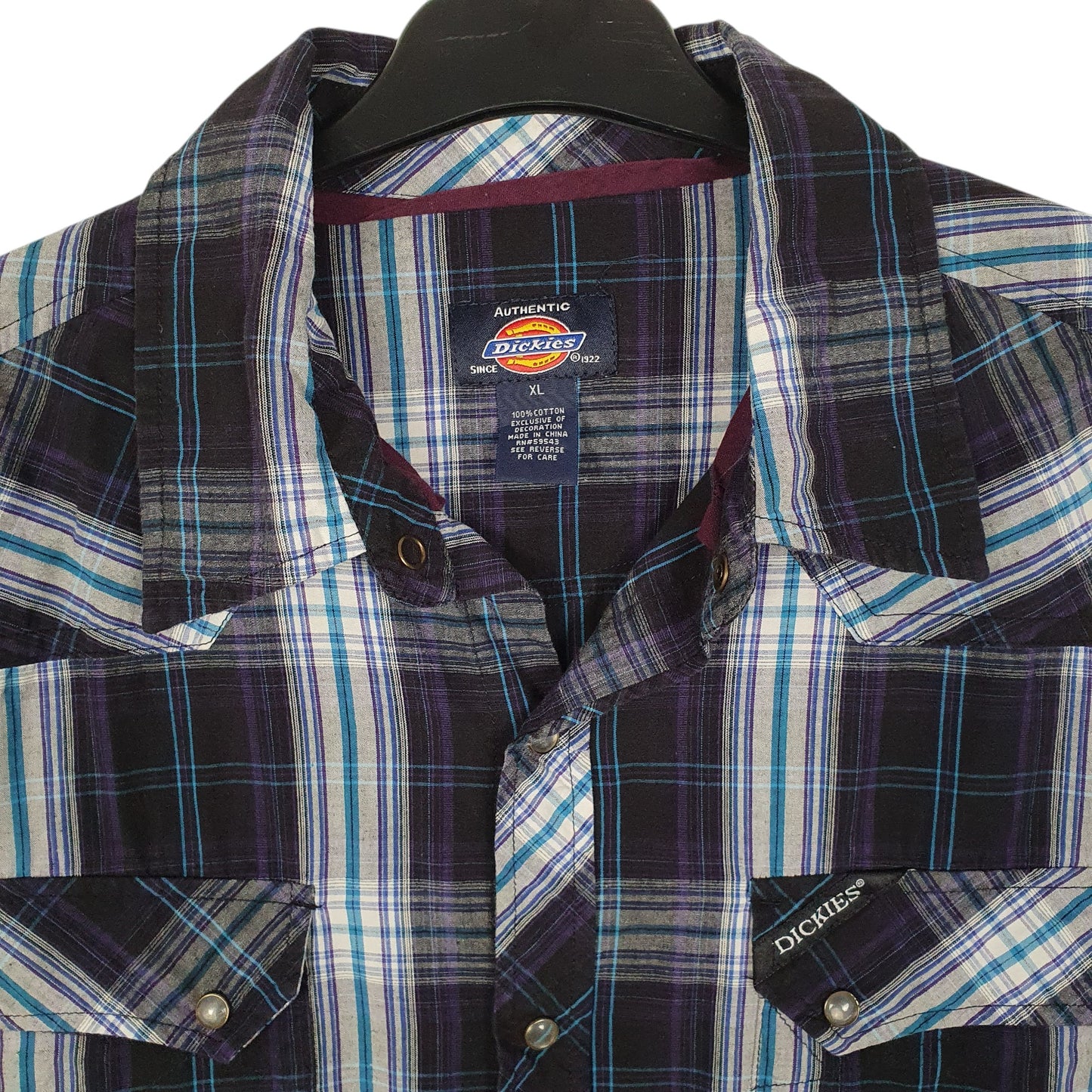 Mens Navy Dickies Western Pearl Snap  Shirt