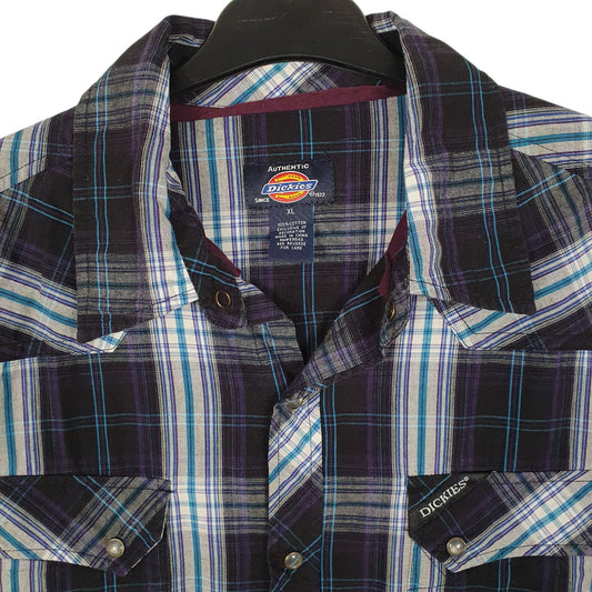 Mens Navy Dickies Western Pearl Snap  Shirt