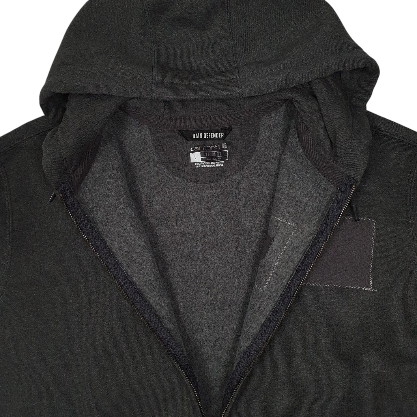 Mens Grey Carhartt Hoodie Full Zip Jumper