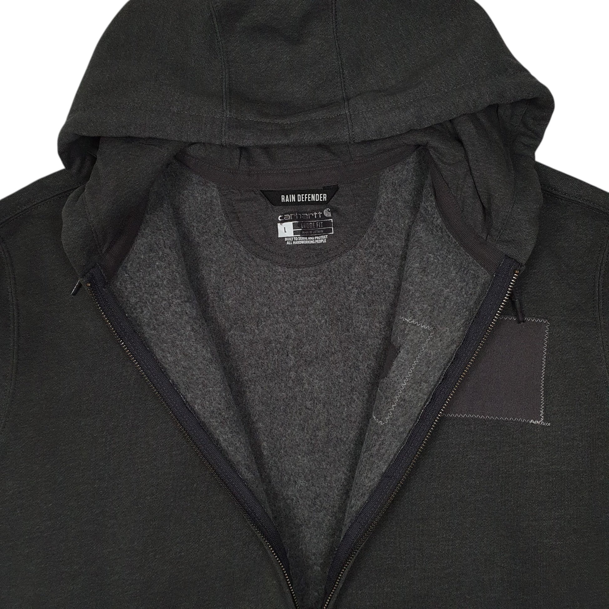 Mens Grey Carhartt Hoodie Full Zip Jumper