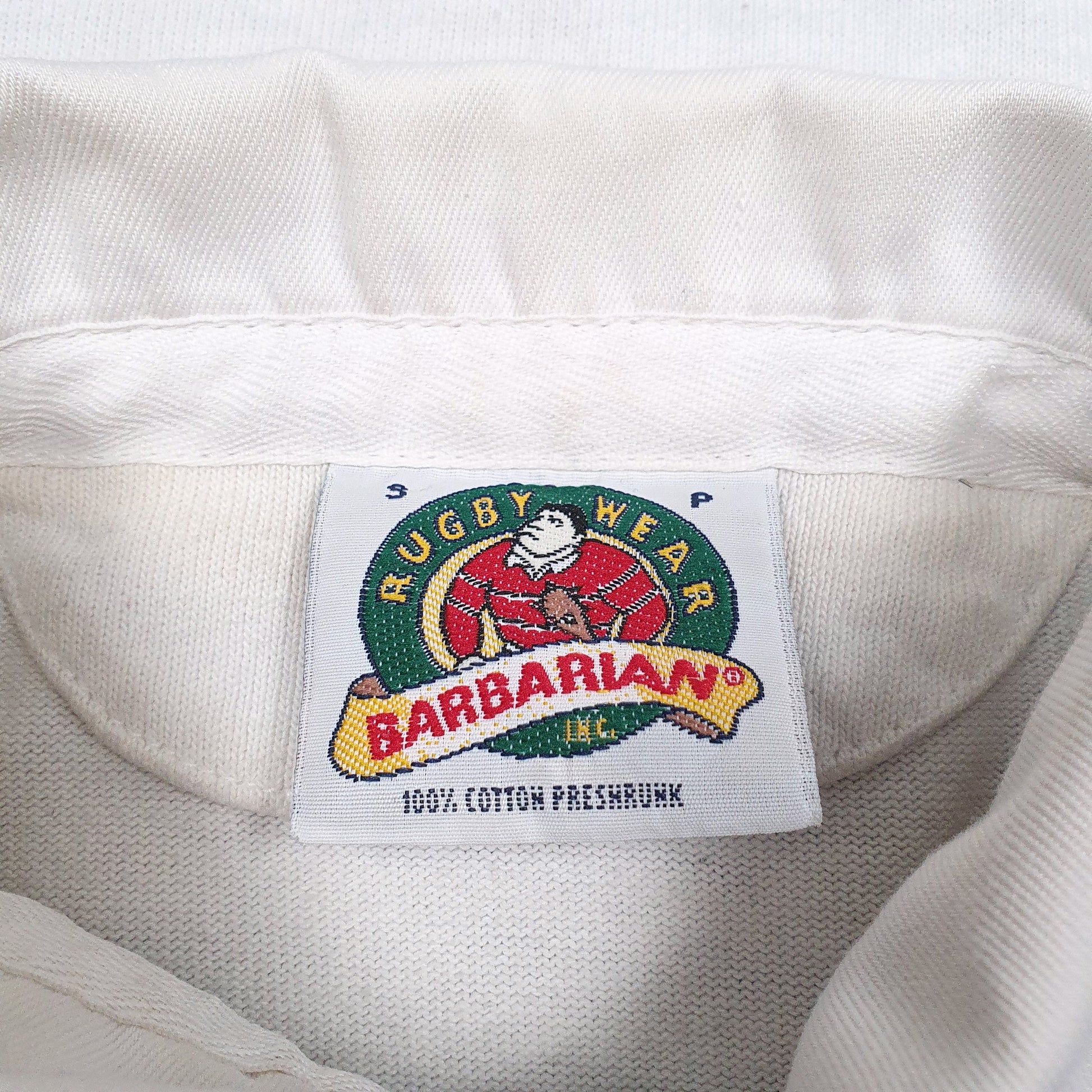 Mens White Barbarian   Polo Shirt