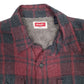 Mens Burgundy Wrangler Plaid Sherpa Lined  Coat
