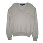 Mens Grey Polo Ralph Lauren Lightweight V Neck Jumper
