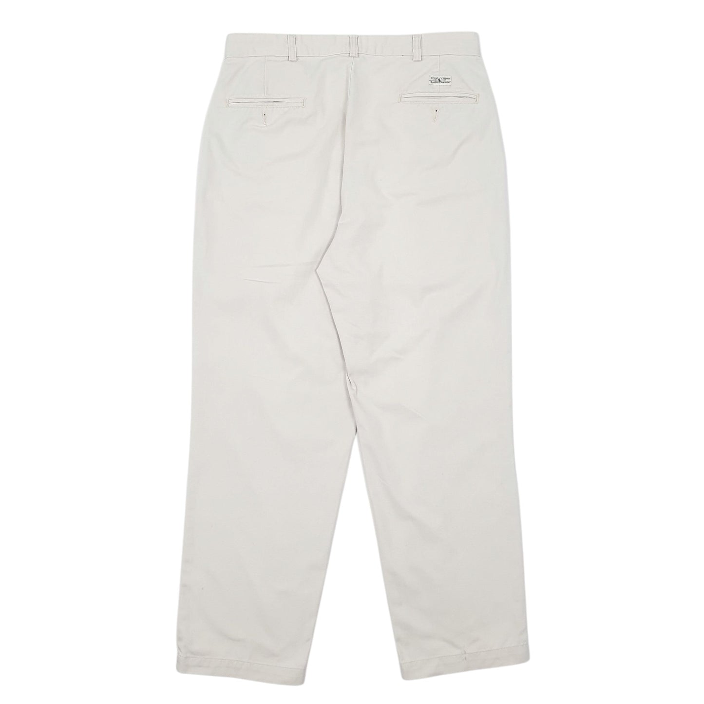 Mens Cream Polo Ralph Lauren Double Pleated Andrew Pant 90s  Trousers