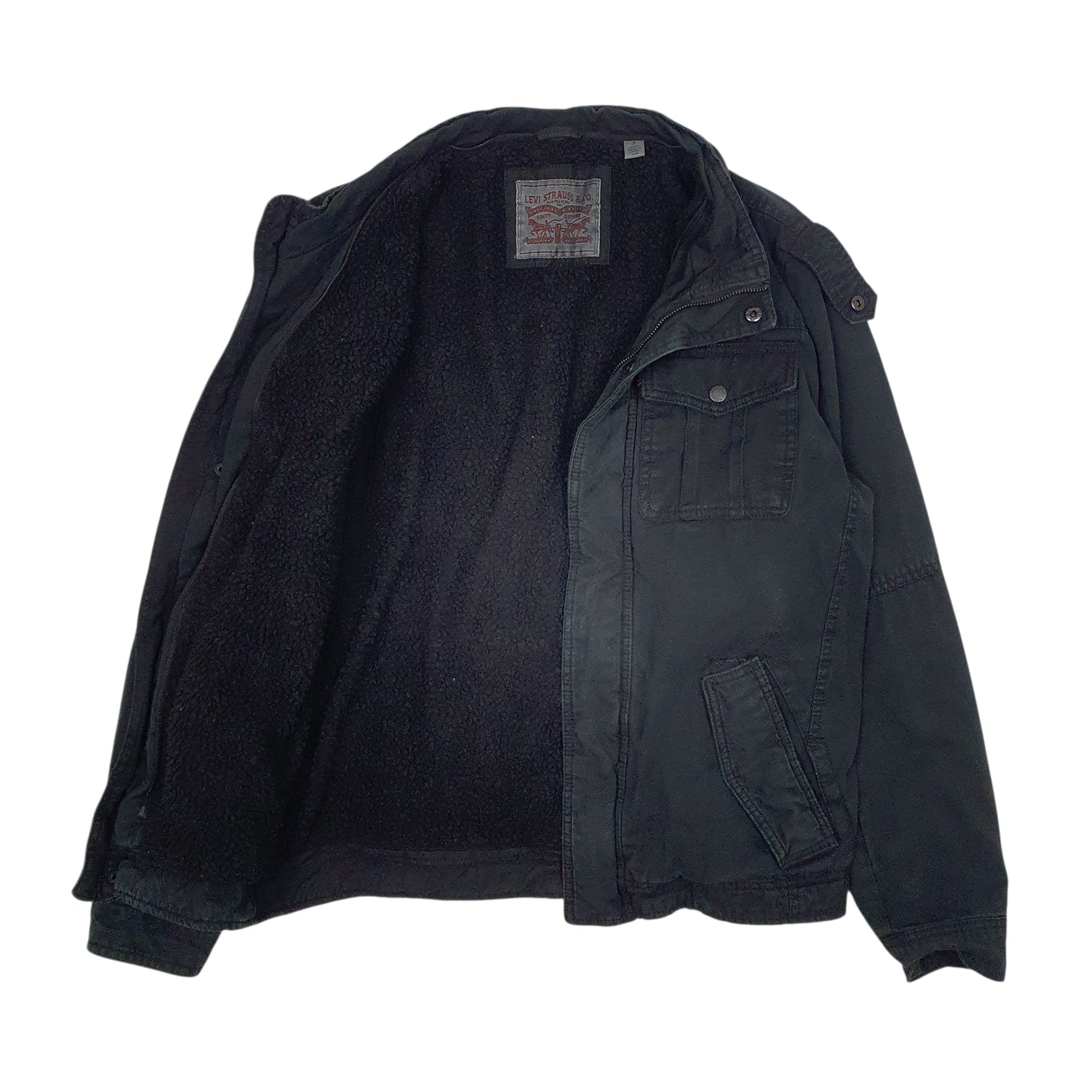 Mens Black Levis Fleece Lined  Coat