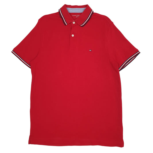 Mens Red Tommy Hilfiger  Short Sleeve Polo Shirt