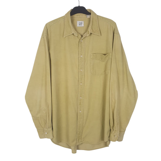 Mens Yellow GAP Corduroy Long Sleeve Shirt