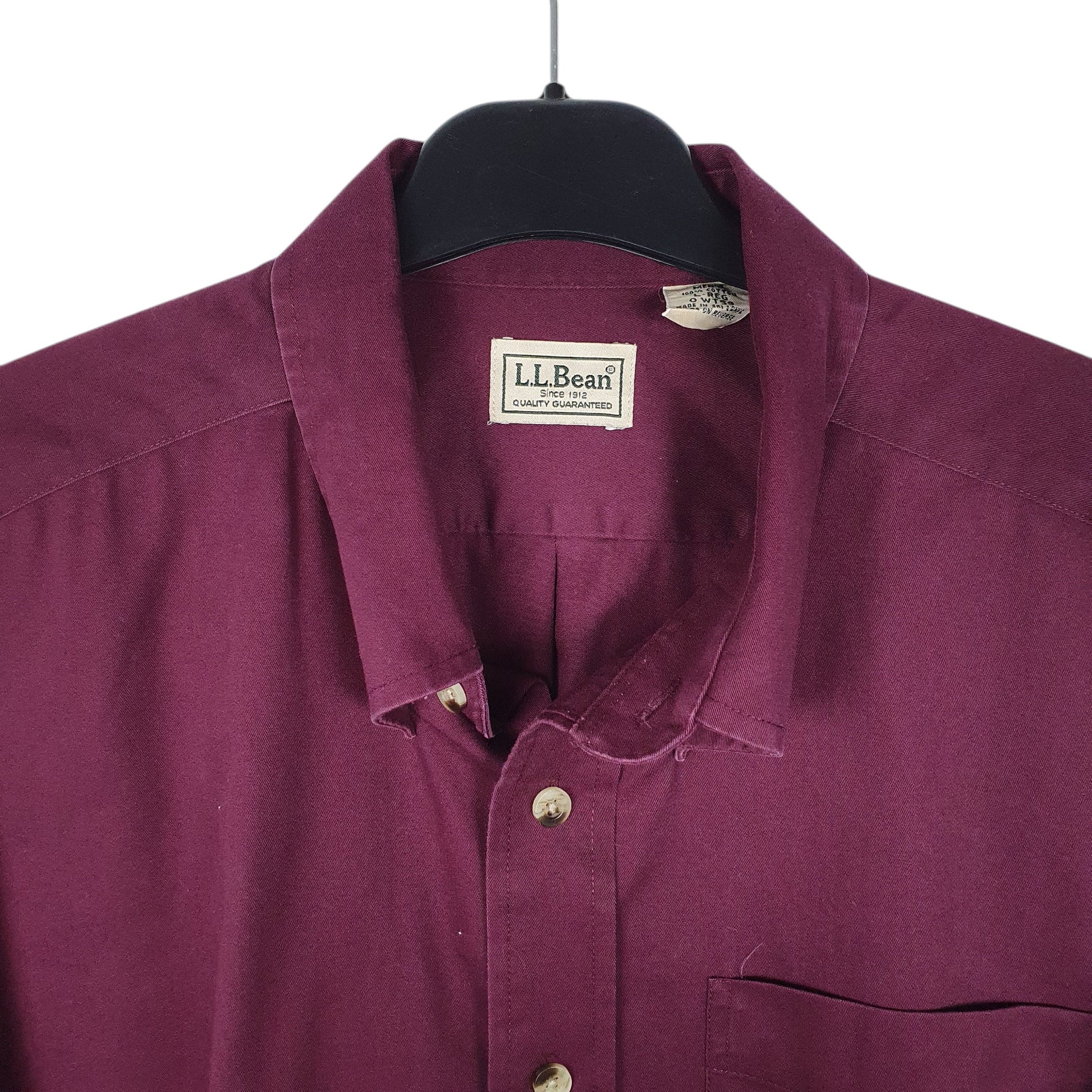 Mens Burgundy L.L.Bean   Shirt