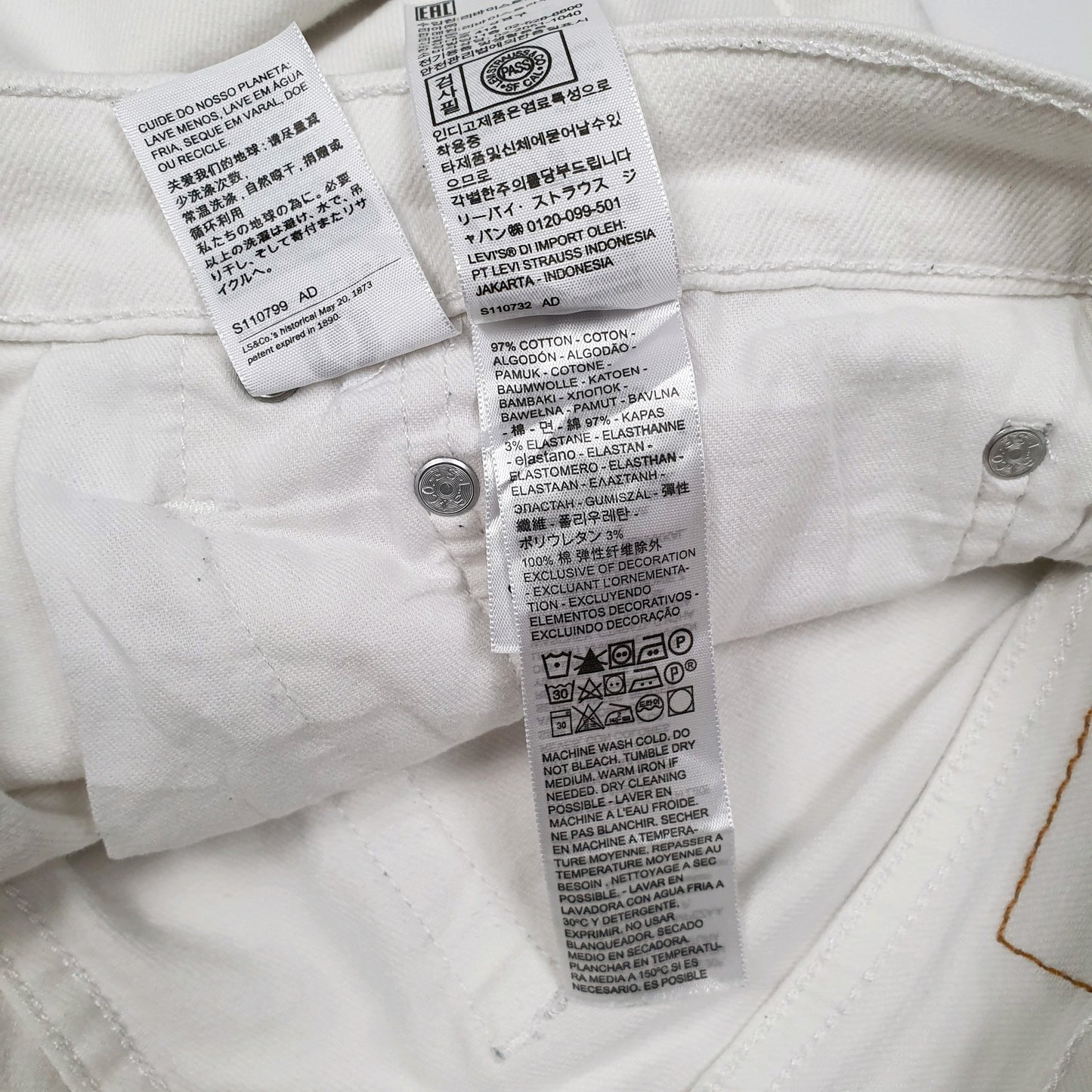 Mens White Levis   Jeans