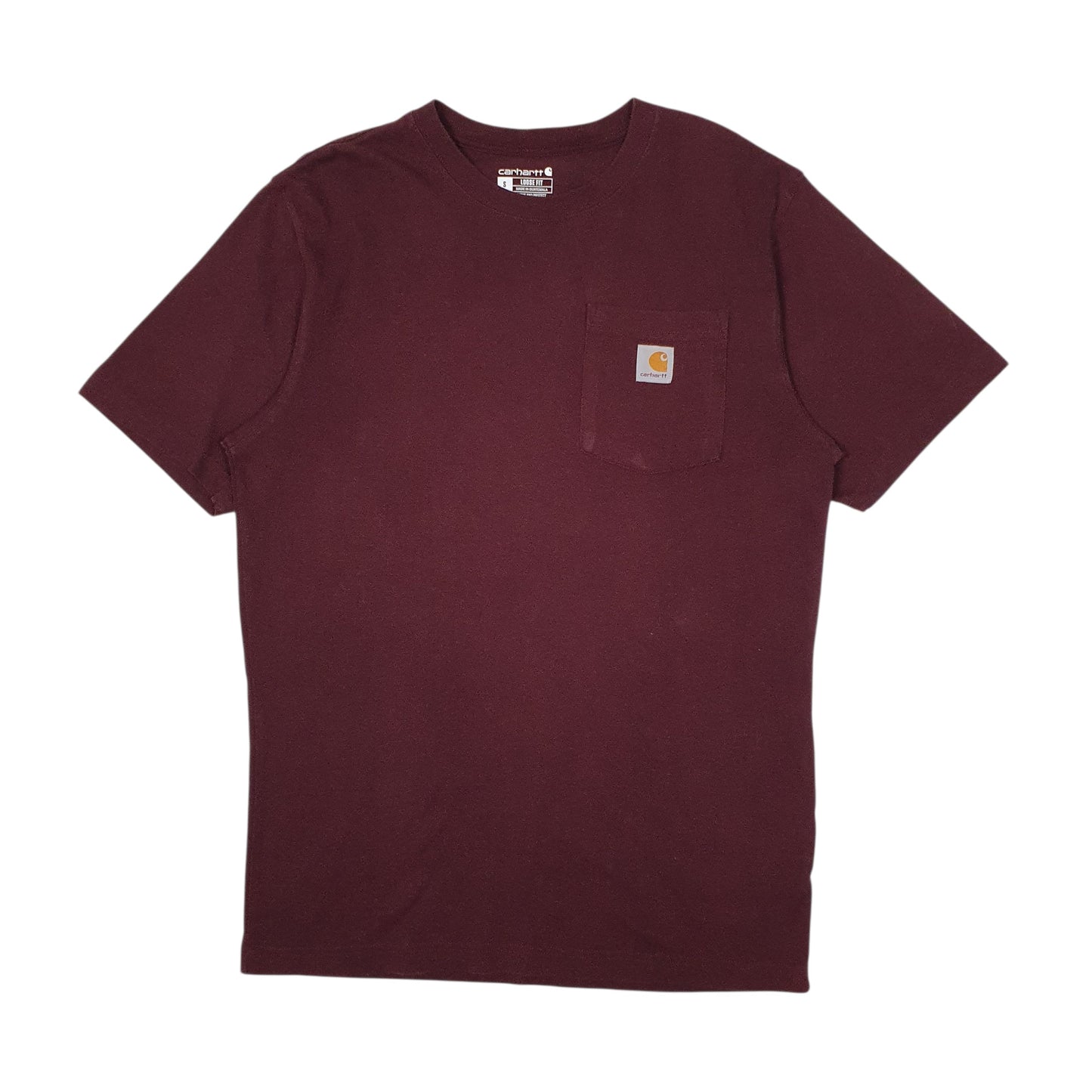 Mens Burgundy Carhartt  Short Sleeve T Shirt