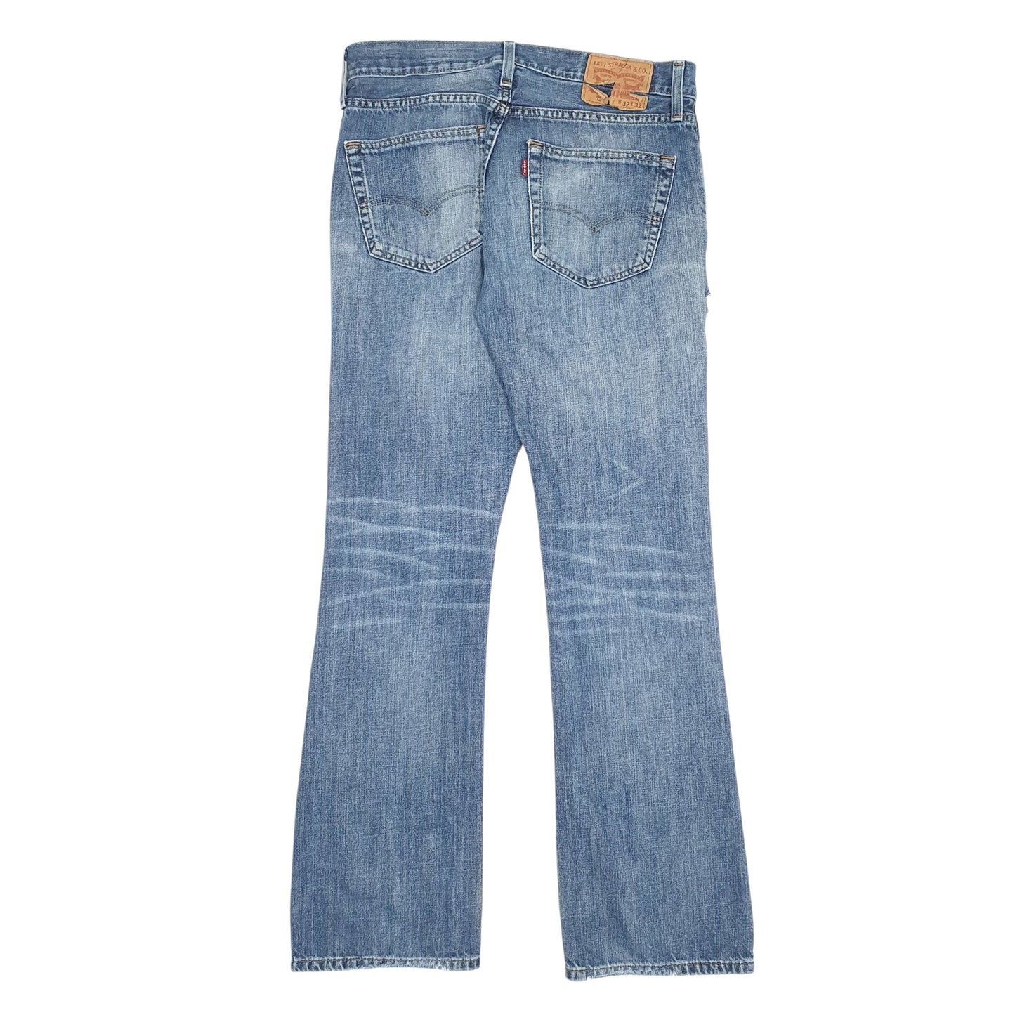 Mens Blue Levis Distressed Crewneck Jeans