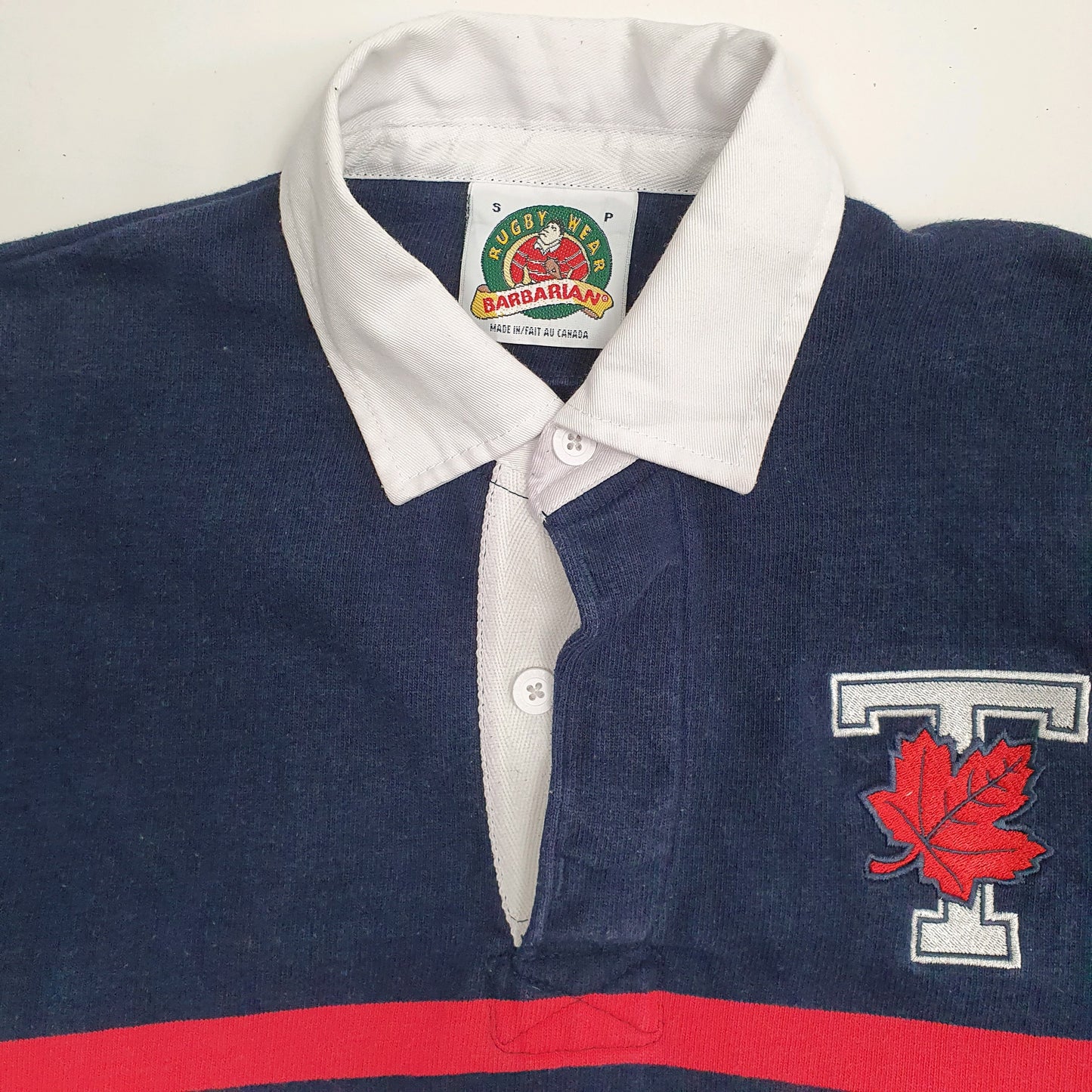 Mens Navy Barbarian University of Toronto Rugby Crewneck Polo Shirt