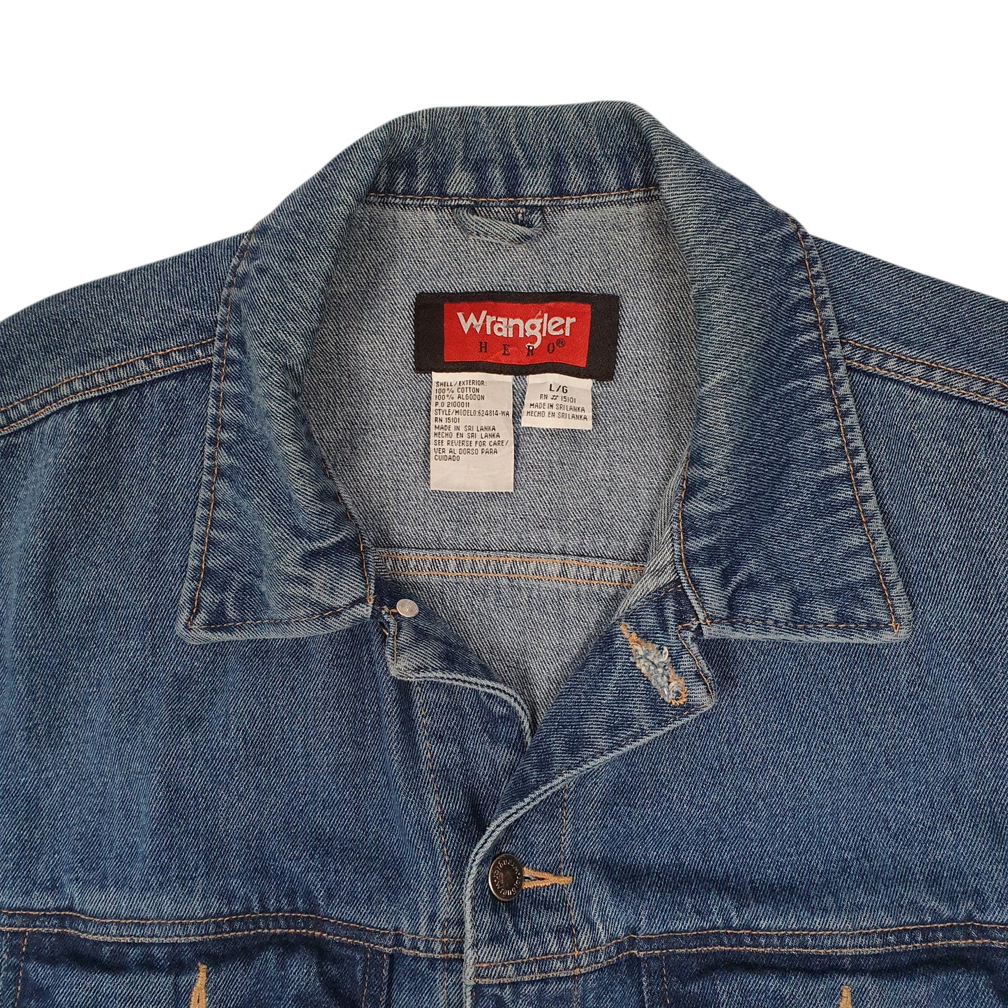Mens Blue Wrangler Hero Vintage 2000s Type 3 Trucker  Coat