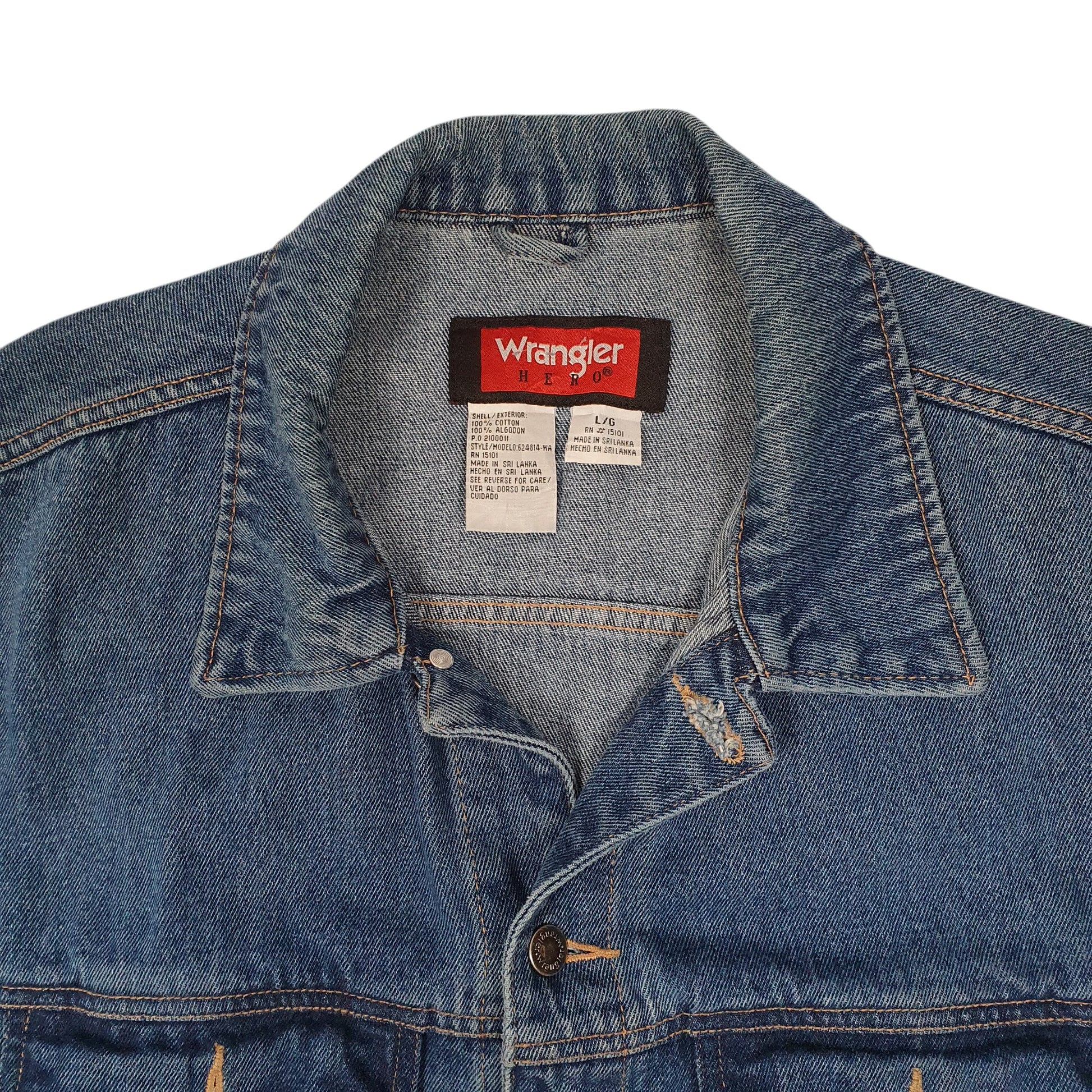 Mens Blue Wrangler Hero Vintage 2000s Type 3 Trucker  Coat