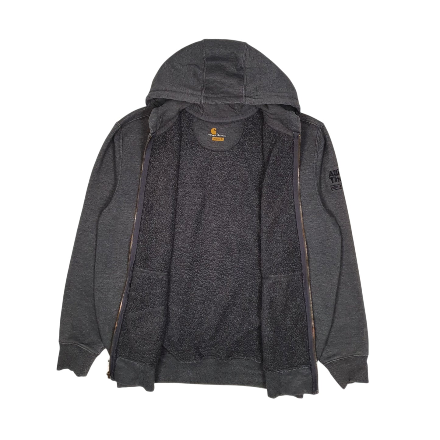 Mens Grey Carhartt Hoodie Full Zip Jumper