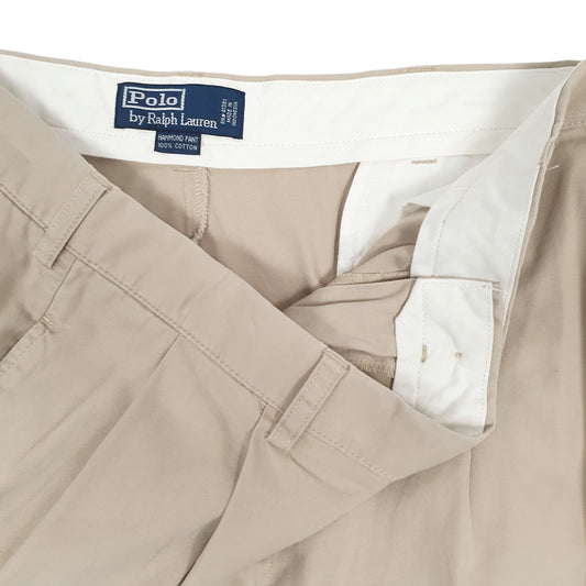 Mens Beige Polo Ralph Lauren Hammond Pant Pleated  Trousers