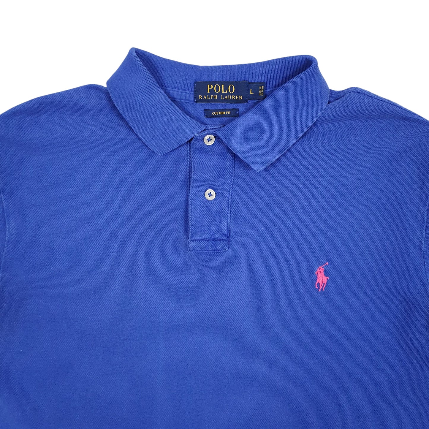Mens Blue Polo Ralph Lauren Custom Fit  Polo Shirt