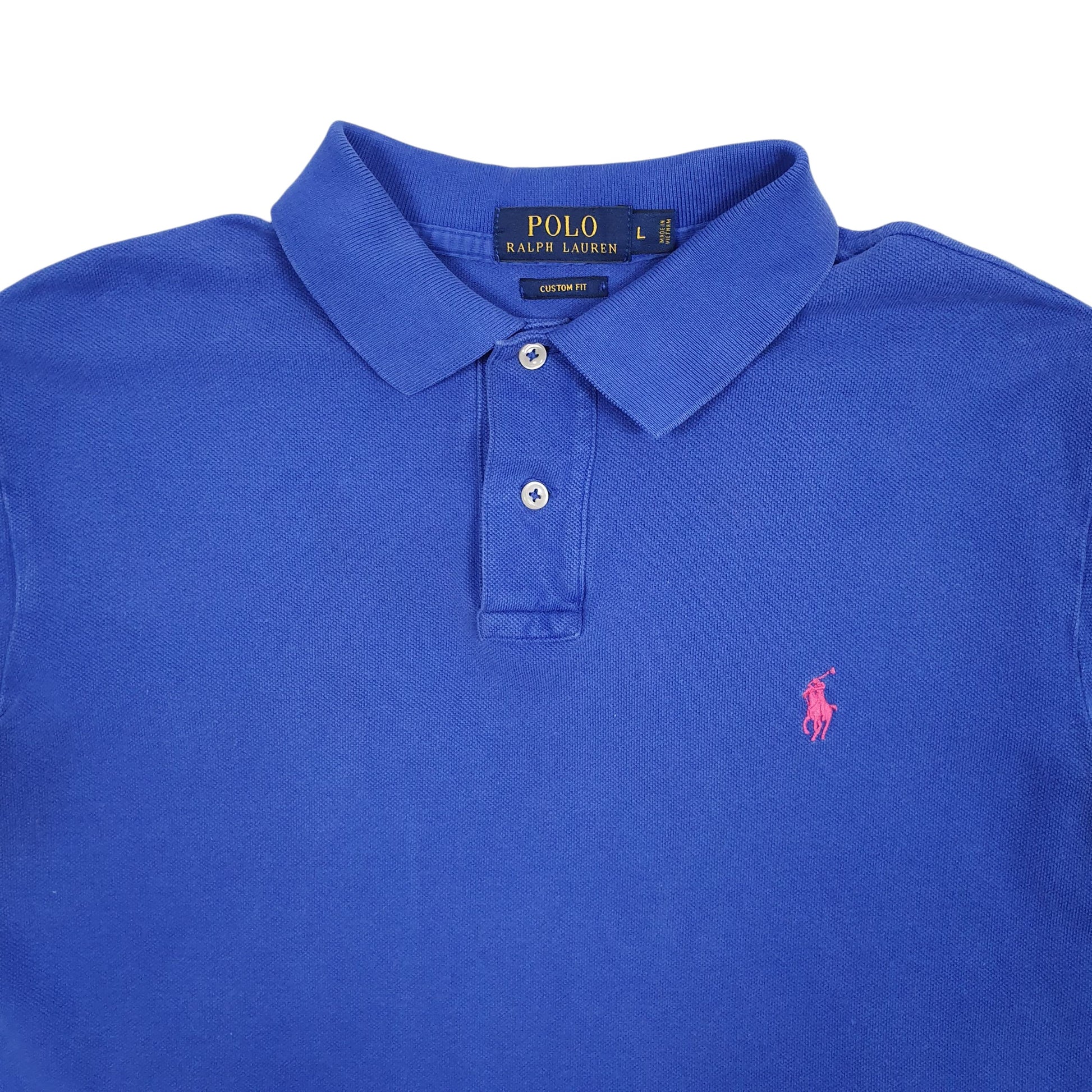Mens Blue Polo Ralph Lauren Custom Fit  Polo Shirt