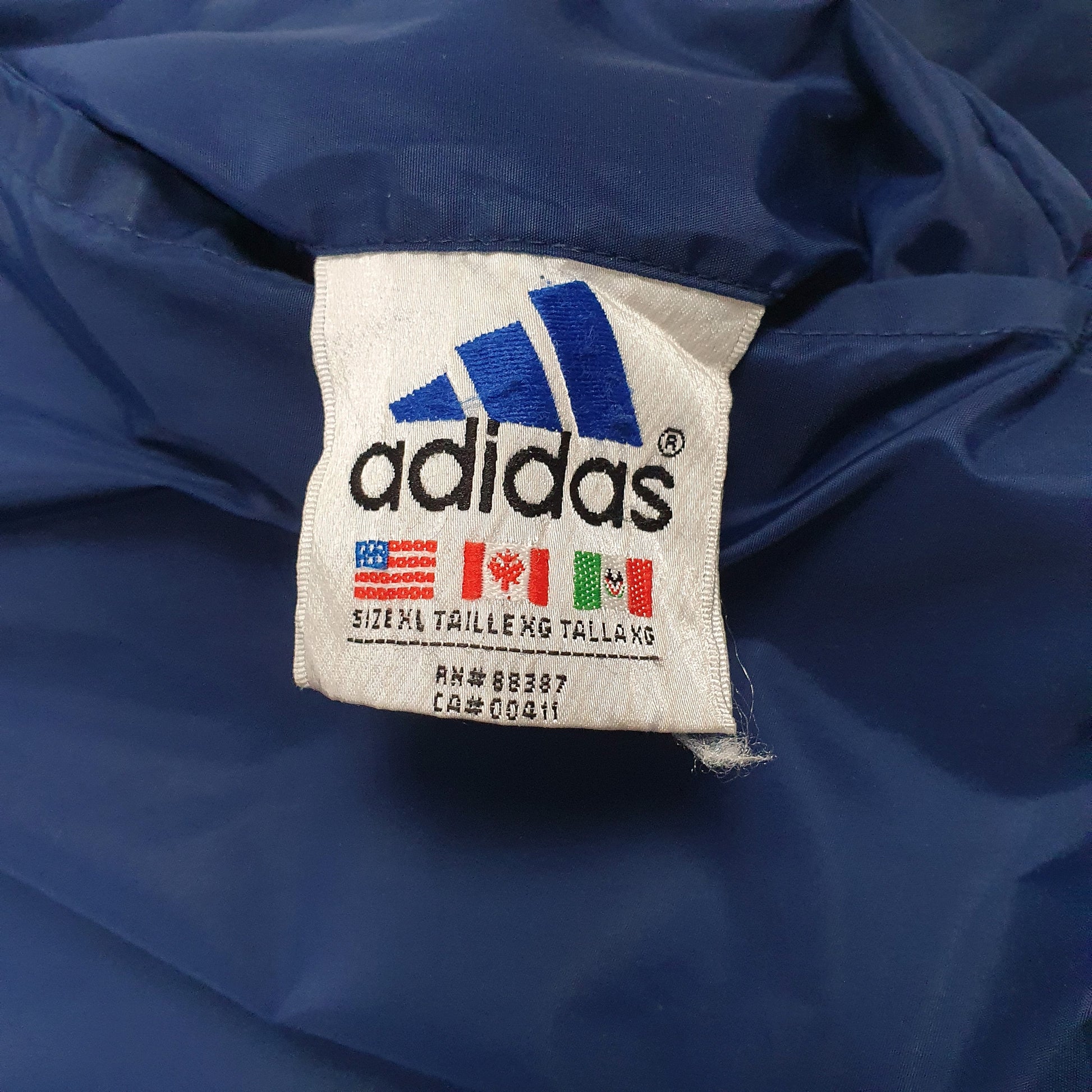 Mens Navy Adidas Vintage 90s Reversible Quarter Zip Coat